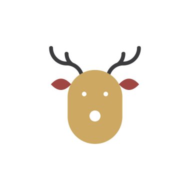 Noel geyik simgesi basit tasarım