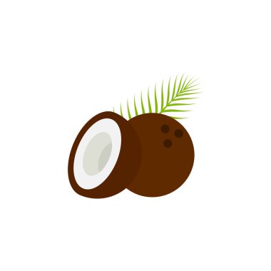 Hindistan cevizi simgesi düz tarzı. Vektör eps10