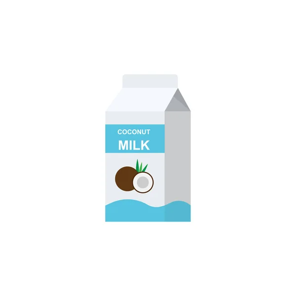 Pack lait de coco style plat — Image vectorielle