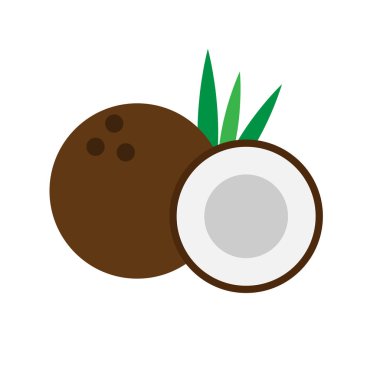 Hindistan cevizi simgesi düz tarzı. Vektör eps10