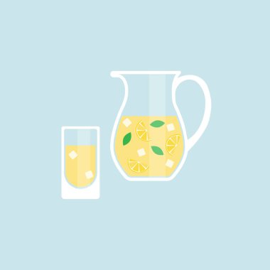 Sürahi ve limonata ile cam