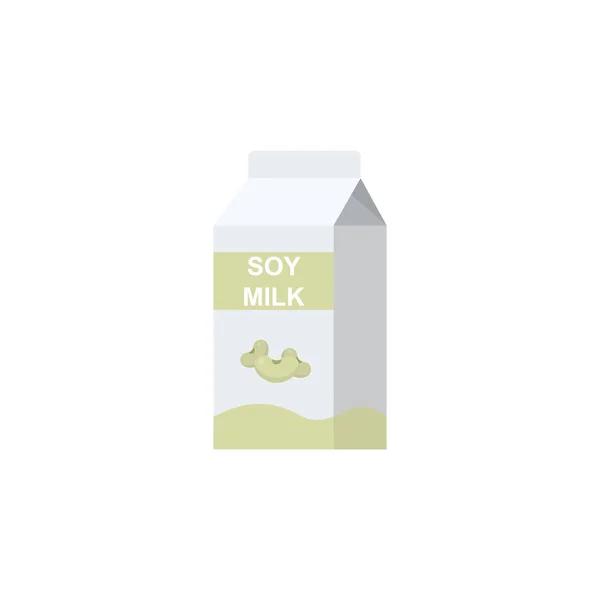 Paquete de leche de soja estilo plano — Vector de stock
