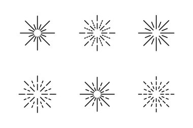 Işın simgesi basit tasarım seti