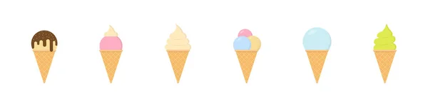 Набір Іконок Морозива Плоский Стиль — стоковий вектор