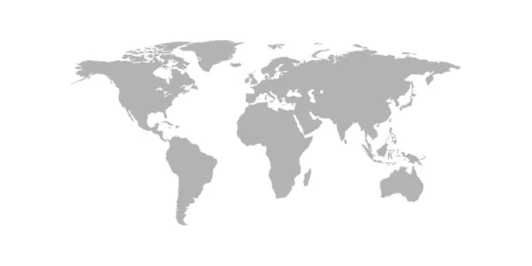 Mappa Del Mondo Isolata Sfondo Bianco — Vettoriale Stock