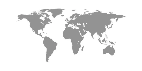 Weltkarte Isoliert Auf Weißem Hintergrund — Stockvektor