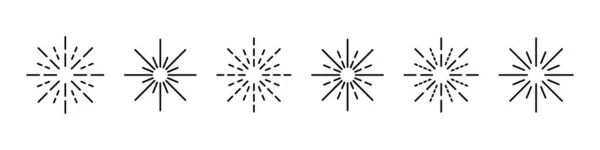 Rayos Icono Símbolo Conjunto Diseño Simple — Archivo Imágenes Vectoriales