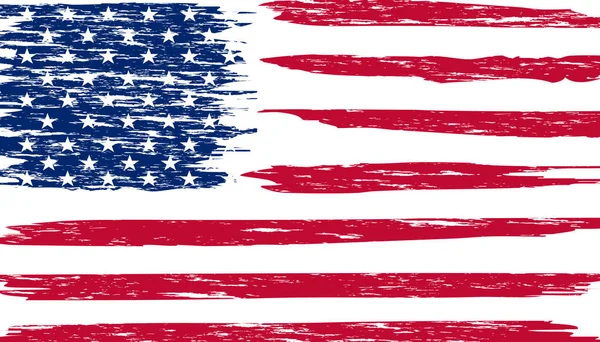 Bendera Nasional Amerika Serikat Dengan Efek Grunge - Stok Vektor
