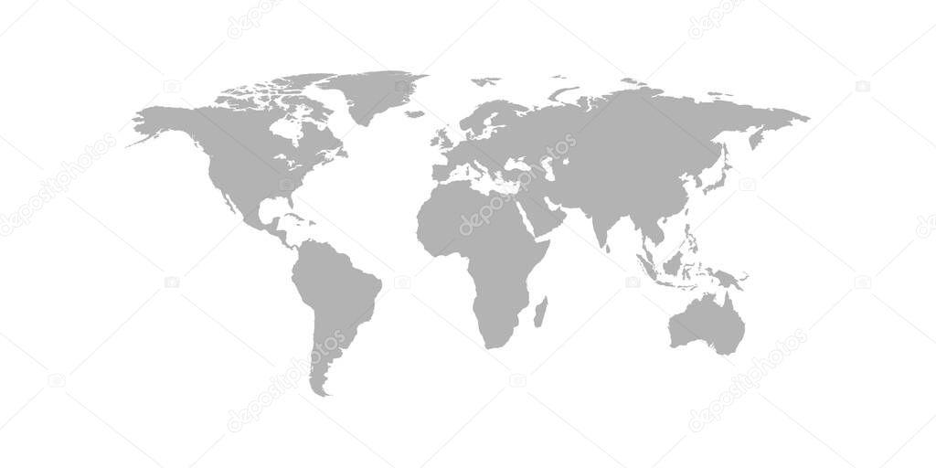 World map isolated on white background