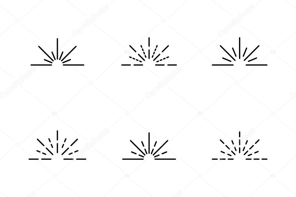 Rays icon symbol set simple design