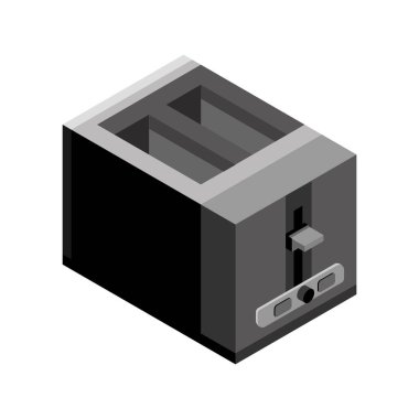 Isometric tost makinesi simgesi. Vektör illüstrasyonu beyaz arkaplanda izole edildi.