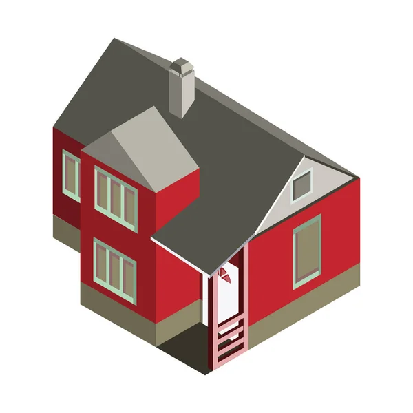 Isometric house icon.Vector illustration isolated on white background. — Stock Vector