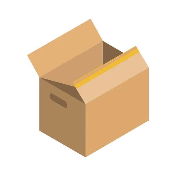 Isometric parcel icon.Packing gambar vektor kotak terisolasi di latar belakang putih. Stok Ilustrasi 