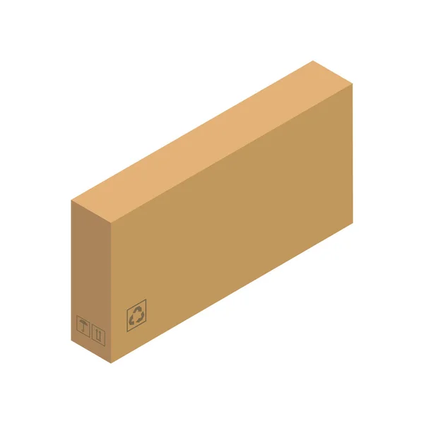 Icono de paquete isométrico. Ilustración de vector de caja de embalaje aislado sobre fondo blanco. — Archivo Imágenes Vectoriales