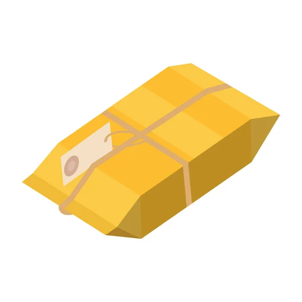 Iconografia isometrica del pacchetto. Illustrazione vettoriale della scatola di imballaggio isolata su sfondo bianco. — Vettoriale Stock