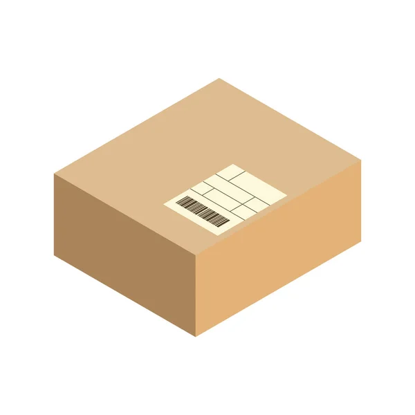 Isometrische Paketsymbol. Verpackung Box Vektor Illustration isoliert auf weißem Hintergrund. — Stockvektor