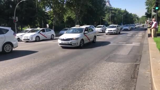 Madryt Hiszpania Stycznia 2020 Pokaz Taksówkarzy Madrycie — Wideo stockowe