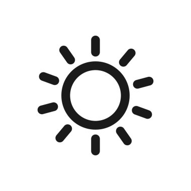 Güneş vektör simgesi. Parlaklık simgesi. Web sitesi, arayüzler, mobil uygulamalar için güneş illüstrasyonu