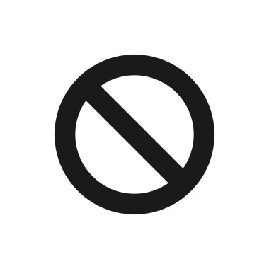 Yasak ya da yasak vektör çizimi. Kullanıcı yasağı simgesi iptal edildi. İşaretler ve semboller beyaz arkaplanda ağ, logo, mobil uygulama, UI, UX için kullanılabilir