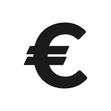 Euro vektör simgesi. Para avro para birimini sembolize eder. Web sitesi, uygulama ve UI tasarımı için cesur para birimi