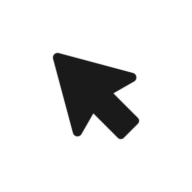 Düz biçimli bilgisayar fare imleç simgesi. Beyaz izole edilmiş arkaplanda ok imleci vektör çizimi