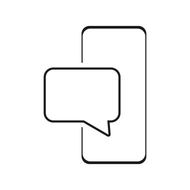 Akıllı telefondaki yeni mesaj sembolü. Telefon İleti simgesi beyaz arkaplanda izole edildi. Web sitesi tasarımınız için SMS sembolü, logo, uygulama, UI. Vektör illüstrasyonu.