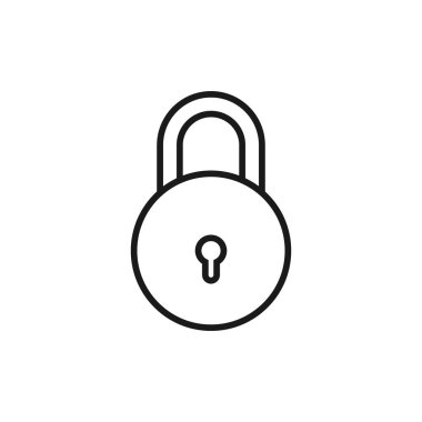 Simge vektör çizimini kilitle. Asma kilit simgesi. Güvenlik sembolü