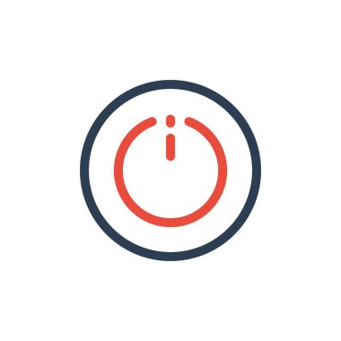 Kapatma düğmesi simgesi, vektör simgesi. Güç simgesi