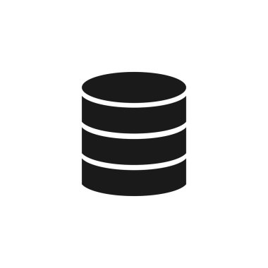 Veritabanı simgesi. Mobil ve web tasarımları için mükemmel çizilmiş silindirik veritabanı teknolojisi. Vektör illüstrasyonu