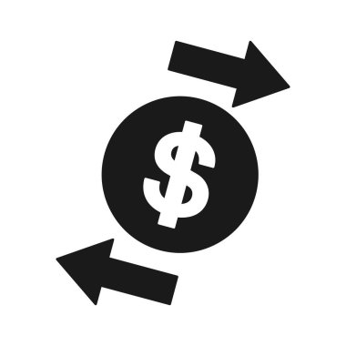 Para değişimi ikonu. Ters ok illüstrasyonlu para birimi. Para simgeyi dönüştür.
