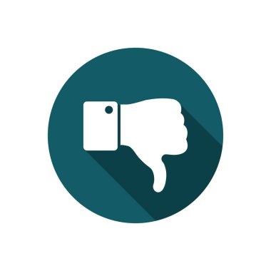 Simgeden hoşlanma - başparmak aşağı düğmesi. Sosyal medya, web sitesi ve mobil UI tasarımları için simge ve başparmak aşağı sembol illüstrasyonundan hoşlanmaz. Onaylamayan ikon. Seçme simgesi.