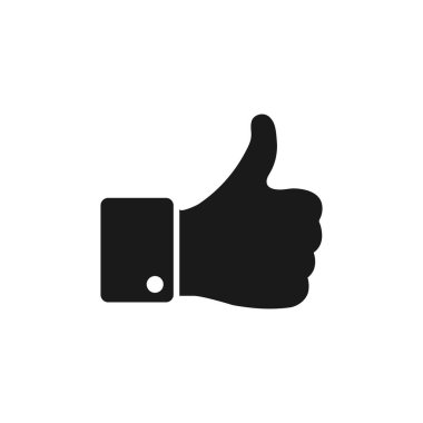 Düz moda bir ikon gibi. Baş parmak işareti, parmak yukarı ikon vektör illüstrasyonu.