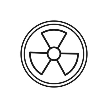 Nükleer Simge Vektörü. Radyoaktif tehlike işareti. Tehlike sembolü. Uranyum çizimi. Atom reaktörü işareti.