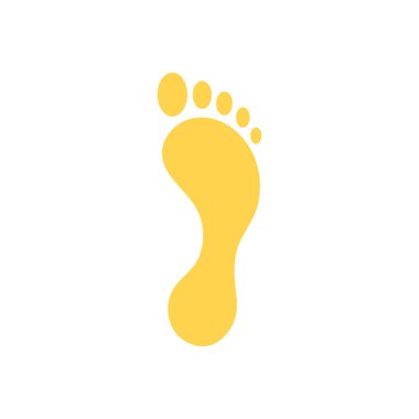 Beyaz arkaplanda izole edilmiş ayak izi vektör simgesi. CO2 ayak izi vektör simgesi. İnsan ayak izi izi. Ayak izi klibi sanatı.