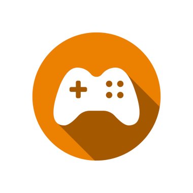 Joystick simgesi düz vektör çizimi. Oyun denetleyici simgesi. Web sitesi ve UI tasarımı için video oyunu joystick işareti