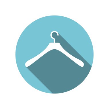 Düz moda askı simgesi. Mükemmel mobil ve web tasarımı konsepti için elbise askısı vektör çizimi. Ceket askısı. Elbise askısı