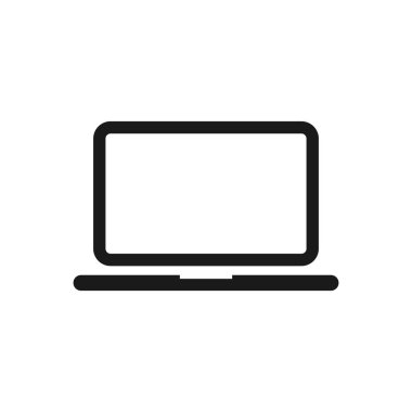 PC Simge vektör illüstrasyonu. Bilgisayar simgesi. Beyaz arkaplanda mükemmel siyah resim çizimi.