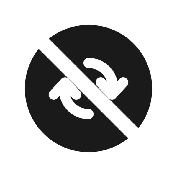No synchronize vector icon. No-sync icon.