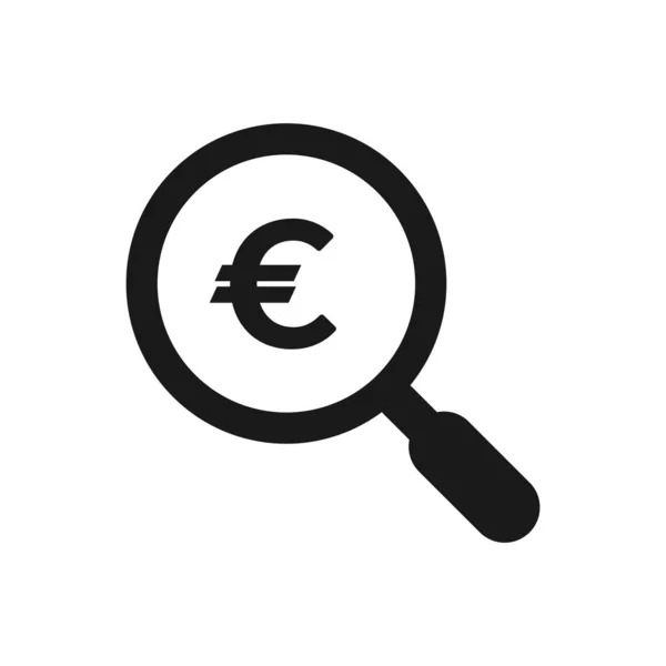 Eurót Pénzt Keresek Pénzes Ikont Keresek Euro Szimbólum Nagyító Alatt — Stock Vector