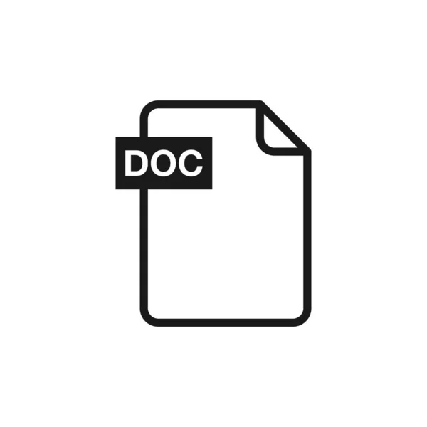 File Con Estensione Doc Icona Vettoriale Illustrazione Vettoriale Documento File — Vettoriale Stock