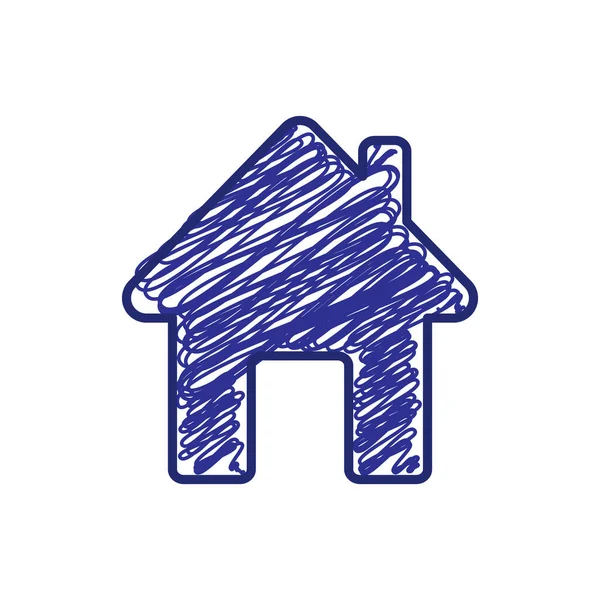Home Vektor Symbol Gekritzeltes Handgezeichnetes Zeichen Der Heimat Ikone Kindliche — Stockvektor