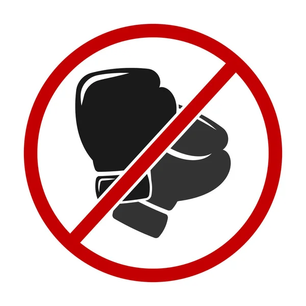 Dur Işaretli Boks Eldivenleri Boks Yapmayı Bırak Boks Eldivenleri Yasaklanmış — Stok Vektör