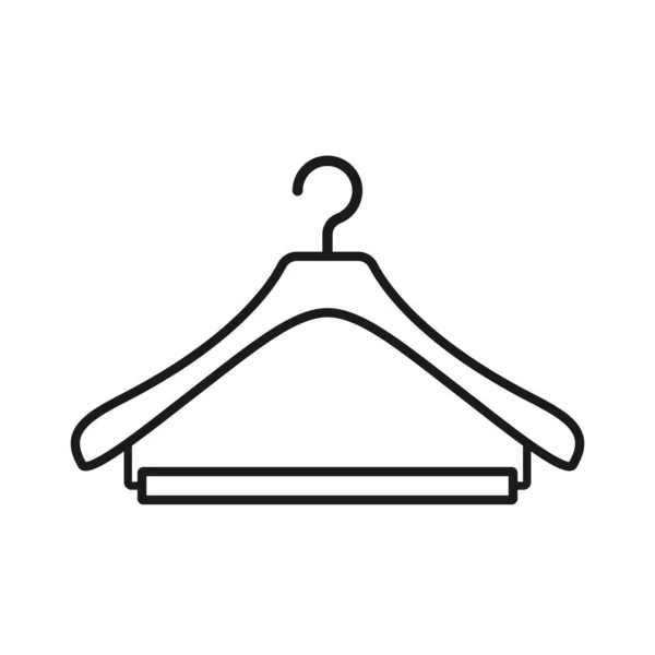 Hanger Icon Isolated White Background Outline Clothes Hanger Icon Vector — Stock Vector