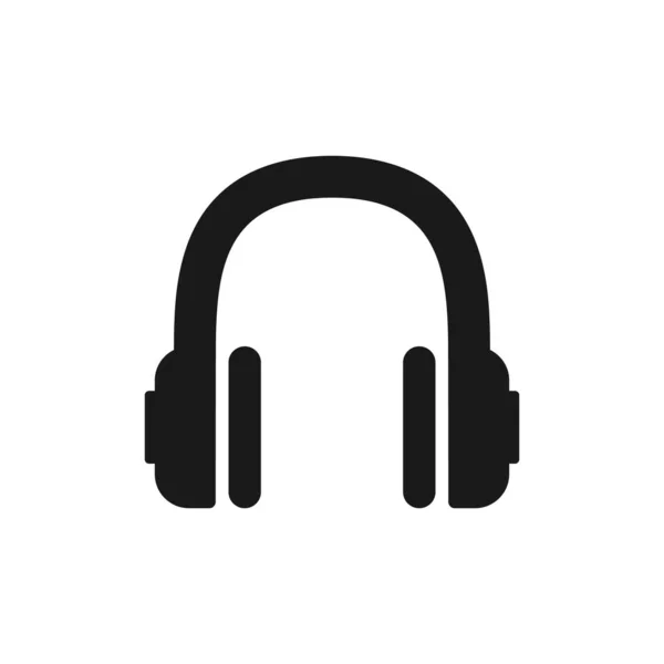 Εικονίδιο Διανύσματος Ακουστικών Μαύρη Σιλουέτα Συμβόλων Που Απομονώνεται Λευκό Φόντο — Διανυσματικό Αρχείο