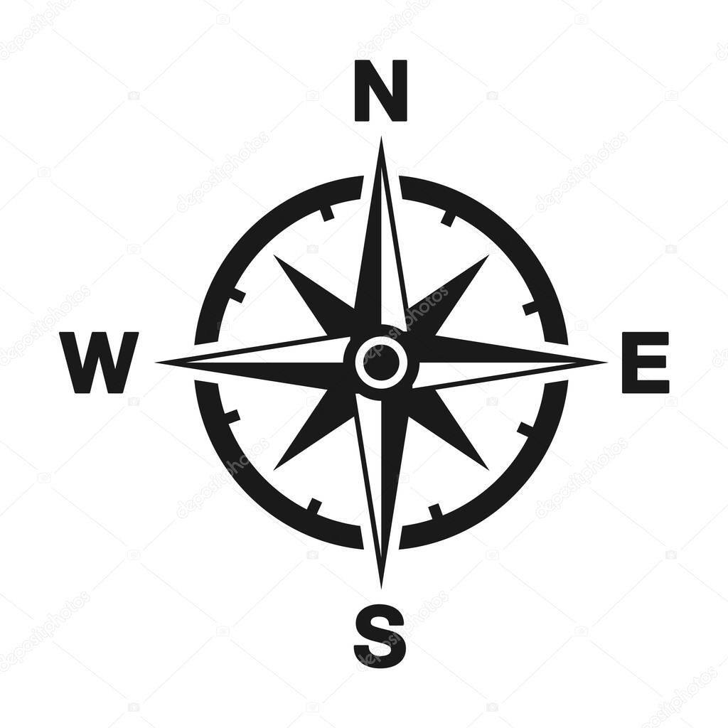 Compass icon in trendy style. Vector illustration isolated on white background. Location icon
