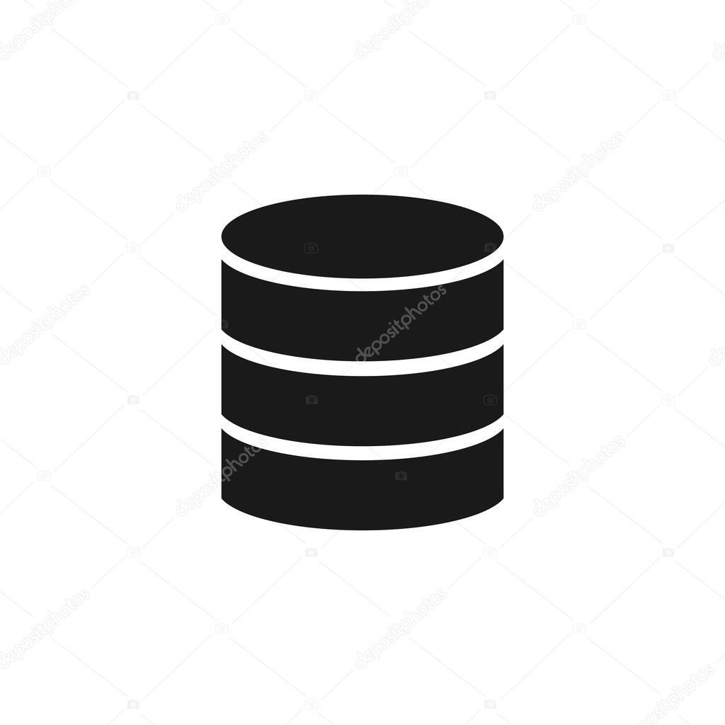 Database icon. Perfectly illustrated cylindrical database technology for mobile and web designs. Vector illustration