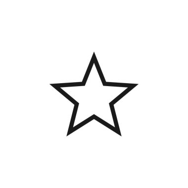 Yıldız çizgi ikonu vektör illüstrasyonu. Yıldız Simgesi beyaz arkaplanda izole edildi. Web tasarımının derecelendirme sembolü