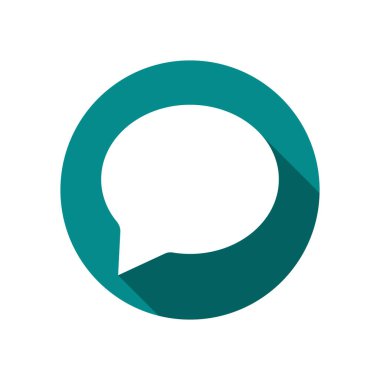 Sohbet baloncuğu ikonu illüstrasyon izole vektörü. Düz moda konuşma balonu. Web, mobil ve UI tasarımı için sohbet sembolü