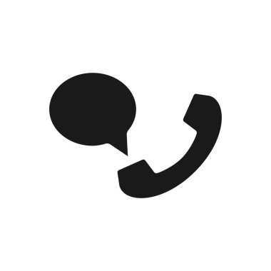 Konuşma Baloncuğu Simgesi. Telefon ve sohbet balonu ikonu moda tarzında. Konuşma balonlu ikonu ara. Vektör illüstrasyonu