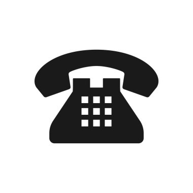 Eski telefon vektör simgesi. Telefon ikonu çizimi. İletişim sembolü. Kişi işareti
